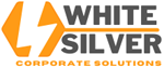 white silver corporate solutions logo
